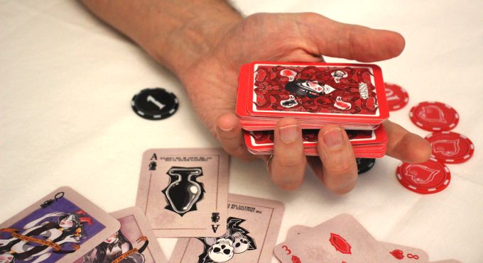 Cards and chips at the table